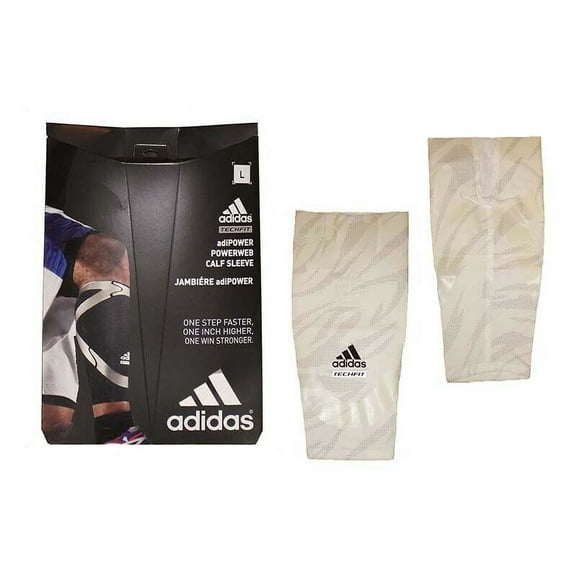 Adidas Techfit Men's Basketball Jambiere adiPOWER Powerweb Compression Calf Sleeve - White