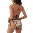 thumbnail image 4 of Yiaed Rose Flowers Print Women's Two Piece Bikini Swimsuit Sexy Triangle Top Bathing Suits String Cheeky Bikini Sets -XX-Large, 4 of 6