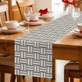 thumbnail image 5 of Vintage Lines Texture Table Runner 120 Inches, Minimalist Geometric Stripes Art Gray Bed Runner Dresser Scarves Tabletop for Indoor Outdoor Parties/Ceremony/Banquet, 13"x 120", 5 of 8
