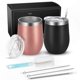 thumbnail image 1 of Insulated Stainless Steel Wine Tumblers with Lids - Reusable & Durable 2-Pack Set, 1 of 5