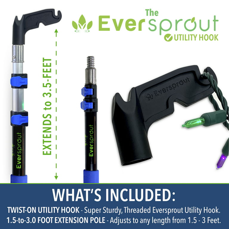 EVERSPROUT 1.5-to-3 Foot Utility Hook with Extension Pole 