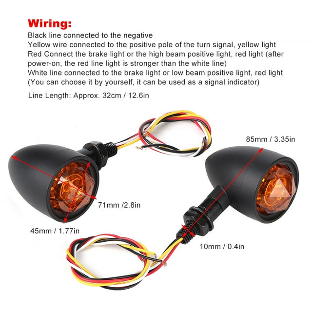 Tourner Paire de Vintage Moto LED Tourner les Lumières Adaptées pour