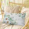 thumbnail image 4 of Eucalyptus Leaves Pillow Covers, Linen Long Throw Pillow Case, Daisy Spring Floral Botanical Wooden Holiday Pillow Protector Decorative Cushion Cover for Living Room/Bedroom 20" x 36", 4 of 8