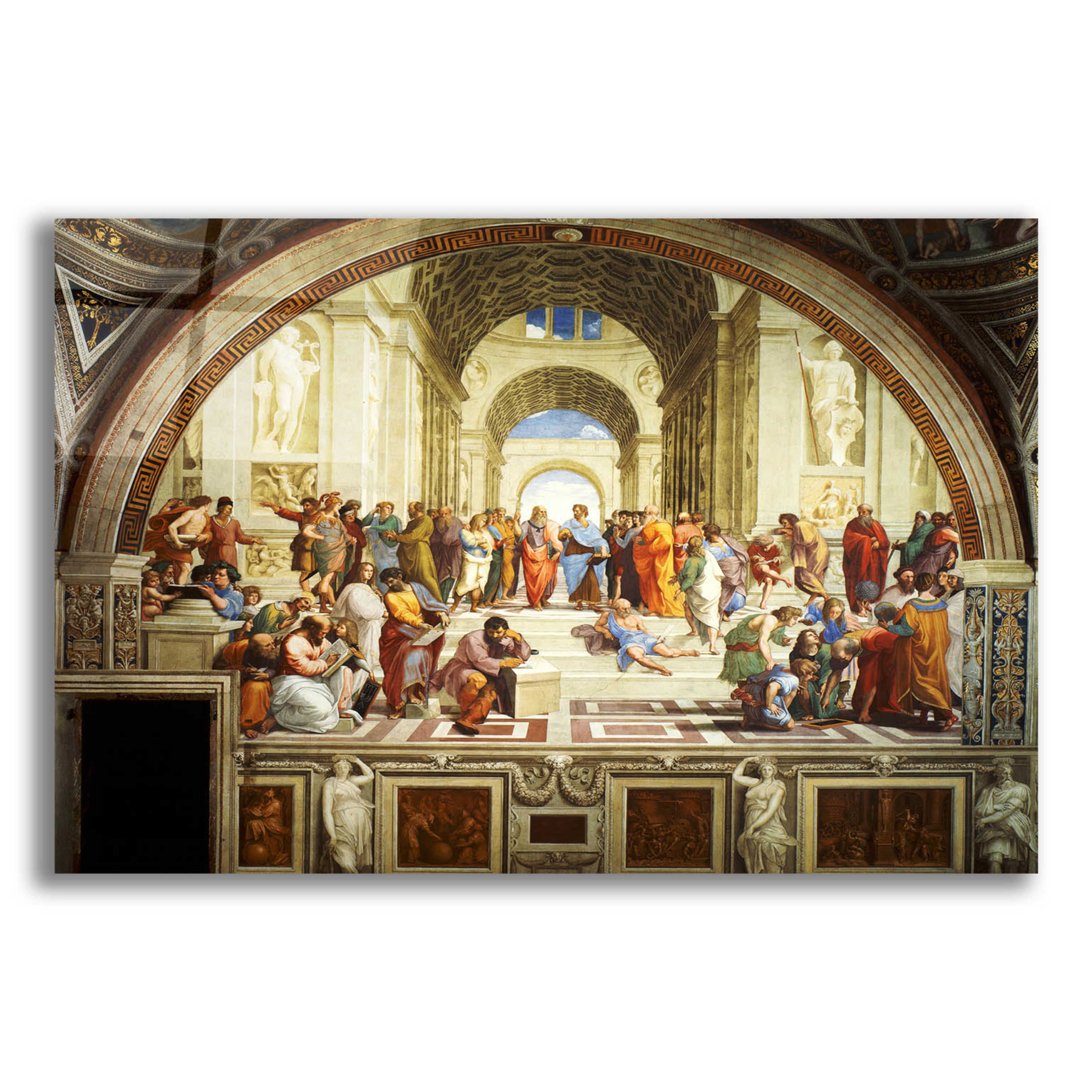 The School of Athens Canvas Oil Painting Poster Unframed Living Room Wall Decor