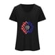 thumbnail image 4 of Camisetas Casuales de las Mujeres Gradiente Día de la Independencia Impreso Cuello Redondo, Blusa de Manga Corta para Diario, Fiesta Y Primavera Verano, 4 of 4