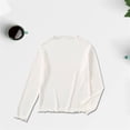 thumbnail image 4 of LIJCC Women's Crew Neck Lightweight Cotton Solid Color Long Sleeve T-Shirts Plus Size Ruffled Mock Neck Shirts with Lettuce Edge Neckline Cute Elegant Regular Tee, 4 of 4