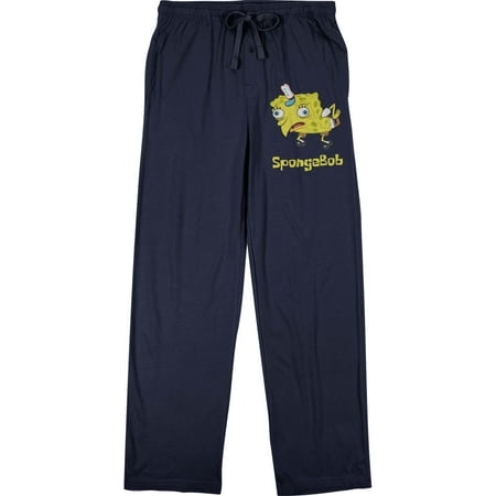 

Spongebob Squarepants Mocking Spongebob Meme Men’s Navy Sleep Pajama Pants-3XL