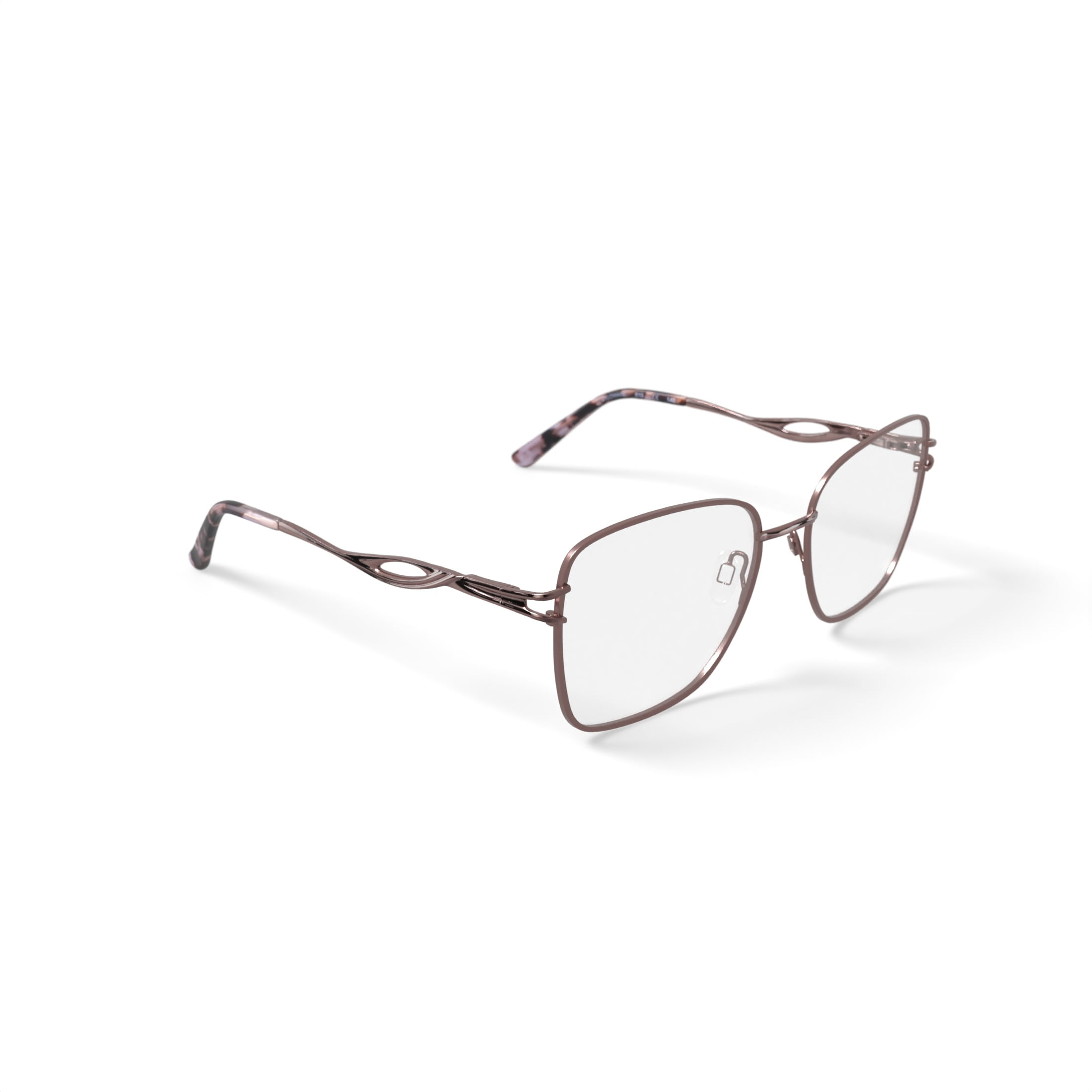 Sophia Loren Women's H02M Square Prescription Eyeglasses with Case, Blush