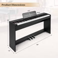 thumbnail image 3 of Costway 88-Key Hammer Action Weighted Keyboard Electric Piano with  Stand & Triple Pedals, 3 of 10