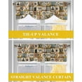 thumbnail image 6 of Vintage Brown Plaid Tie Up Valances Curtain, Adjustable Kitchen Chicken Cattle Pig Farmhouse Animal Valances for Windows Decor, Rod Pocket Short Curtains Set for Bedroom/Bathroom, 60"x18", 6 of 8