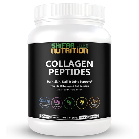 SHIFAA NUTRITION Halal & Grass-Fed Hydrolyzed Collagen Peptides Protein Powder