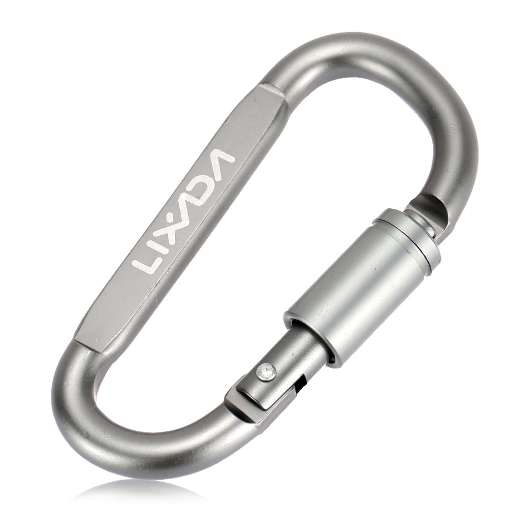 5X Outdoor D-Ring Aluminum Screw Locking Carabiner Hook Clip Climbing Keychain H 
