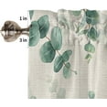 thumbnail image 5 of Kitchen Curtains and Valances Set, Blue Hydrangea Eucalyptus Leaf Retro Summer Farmhouse Decoration Short Rod Pocket 3 Pieces Window Curtain Set for Bedroom, Bathroom, 24 Inch Long, 5 of 5