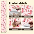 thumbnail image 5 of Peel and Stick Wallpaper Pink Cowboy Boots Cactus Rainbows Hearts Soft Pink Wall Mural 17.7in x 9.8ft Self Adhesive Removable Wall Paper Renter Friendly Wallpaper for Nursery Bedroom Cabinets, 5 of 8