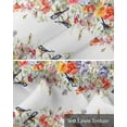 thumbnail image 6 of Spring Floral Birds Linen Curtain Valance for Bedroom/Bathroom/Kitchen/Office/Living/Dining Room Windows, Vintage Botanical Garden Herbs White Rod Pocket Topper Decorative Cafe Drapes Panel 60"x18", 6 of 6
