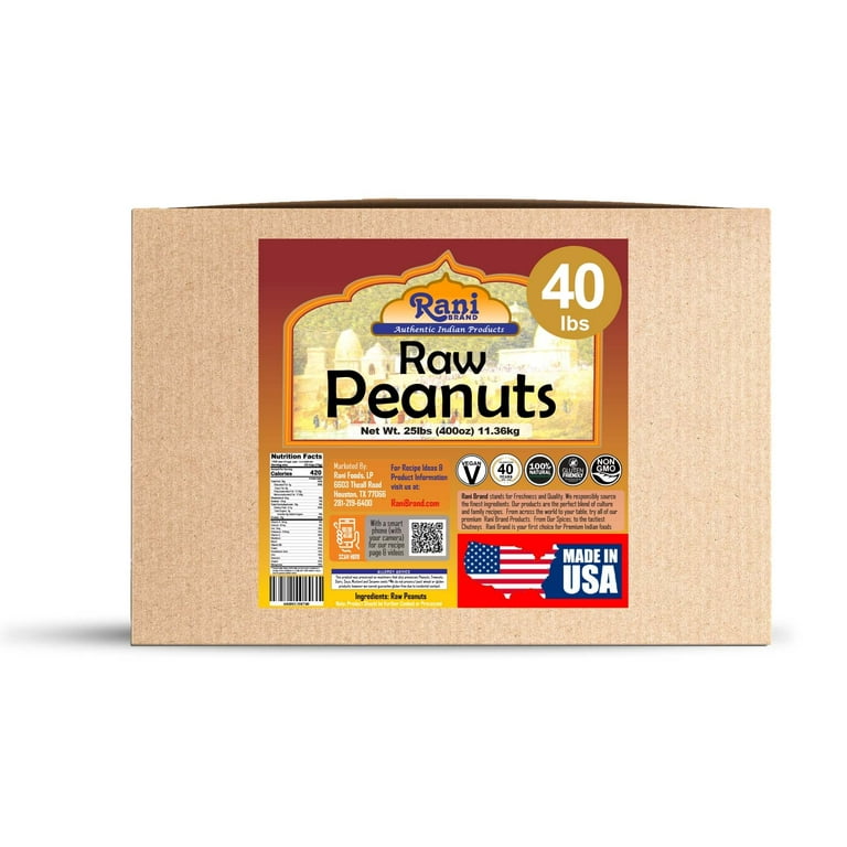 Rani Peanuts, Raw Whole With Skin (uncooked, Unsalted) 96oz (6lbs