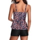 thumbnail image 4 of Conjunto de Bikini de Cintura Alta para Mujeres Traje de Baño Deportivo de Dos Piezas con Pantalones Cortos, Correas Ajustables, Acolchado Extraíble, Spandex de Nylon Suave para Nadar, Playa, Piscina, 4 of 5