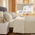 thumbnail image 3 of DHOLE Twin Comforter Set 5 Pieces – Seersucker Textured Waffle Weave Bed in a Bag, All-Season Lightweight Microfiber Bedding Sets with Sheets & Pillow Shams, Farmhouse Vintage Decor – Beige, 3 of 11