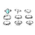 thumbnail image 2 of Kiplyki 9pcs/Set Women Bohemian Vintage Silver Stack Rings Above Knuckle Rings Set, 2 of 8