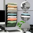 thumbnail image 4 of Mind Reader Wall File Organizer, 8 Pocket Hanging Document Rack, Office Wall Mount, Metal Mesh, Black, 4 of 6