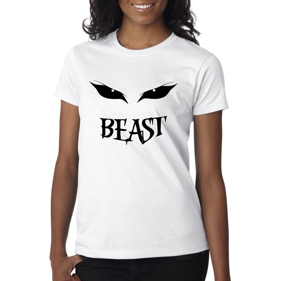 New Way 611 - Women's T-Shirt Beast Mode Eyes Grin Workout