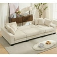 thumbnail image 5 of 114" Sleeper Sofa,U Shaped Sofa, Pull Out Bed, Convertible Oversize 2 in 1 Sleeper Sofa, Living Room, Upholstery Sofa Bed, Adjustable Sleeper Sofa, Corduroy (Beige), 5 of 12