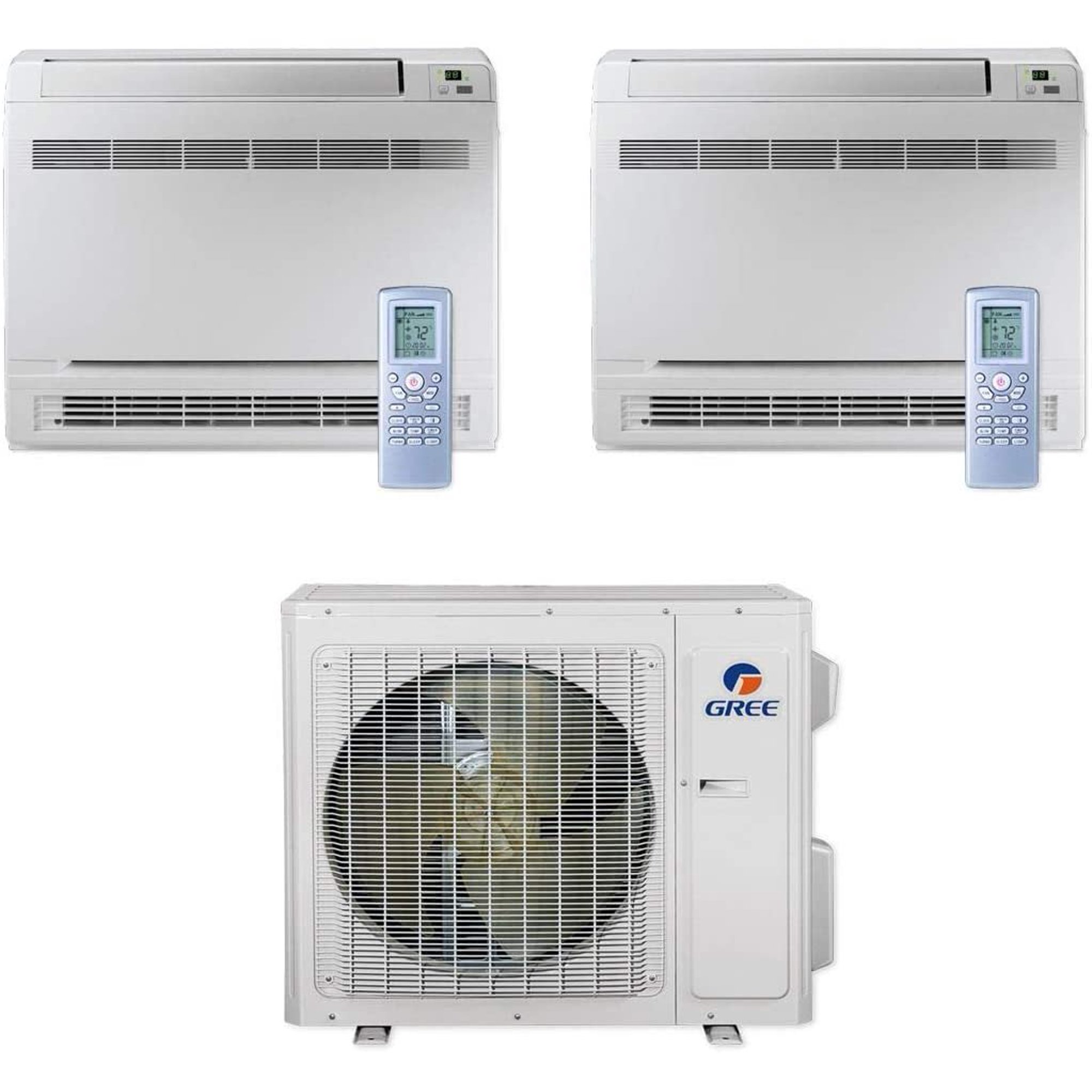 Gree MULTI24CCONS200-24,000 BTU Multi21+ Dual-Zone Floor Console Mini Split  Air Conditioner Heat Pump 208-230V (9-9) - Walmart.com