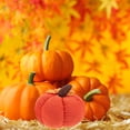 thumbnail image 1 of BEADCEST 3Ud Decoraciones De Calabaza Artificial Roja Para Hogar Con Estilo Y Detalles Realistas, 1 of 6
