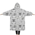 thumbnail image 2 of Oversized Wearable Blanket Hoodie,Gray Highland Cow Bathtub Lemon Pattern Sherpa Blanket Hoodie with Super Pockets,Super Warm Fuzzy Pullover for Women & Men, 2 of 6