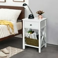 thumbnail image 3 of Costway 2PCS Nightstand Chair Side End Table with Drawer & Shelf Bedroom Furniture White, 3 of 10