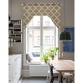 thumbnail image 4 of Brown Moroccan Swag Valances for Windows, Small Curtains Drapes, Morocco Retro Abstract Quatrefoil Plaid Kitchen Window Curtains Over Sink Window Treatment Valance for Bedroom/Bathroom 56"x36", 4 of 5