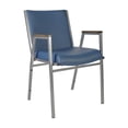 thumbnail image 2 of Flash Furniture Heavy Duty Navy Vinyl Stack Chair with Arms, 2 of 12