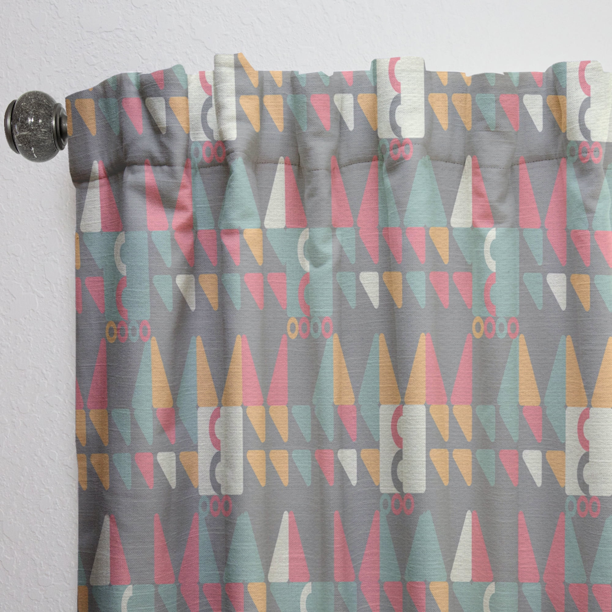 Designart 'Abstract Retro Design XVII' Mid-Century Modern Curtain Panel