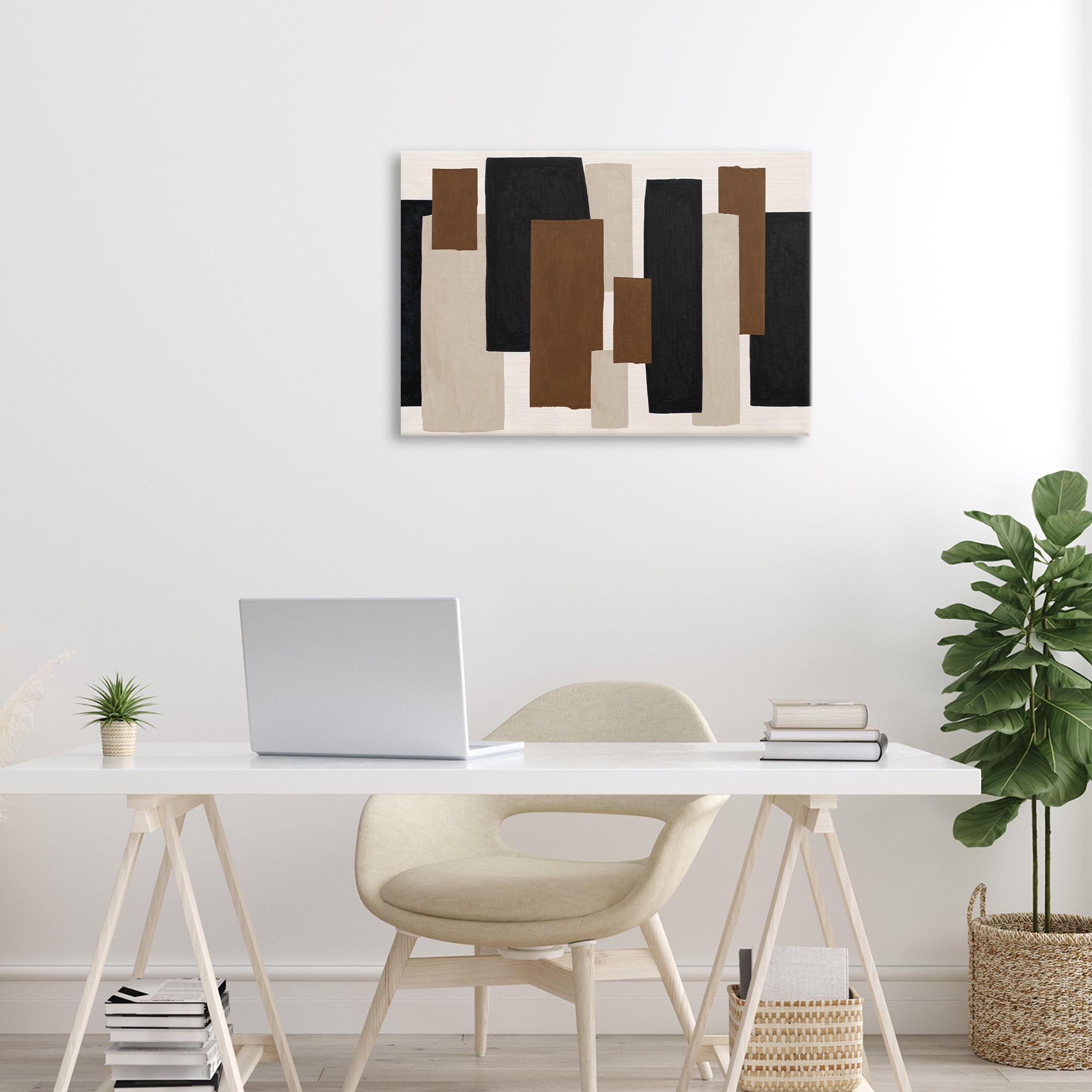 Stupell Industries Minimal Vertical Blocks in Earth Tones Canvas Wall Art, design by Janet Tava