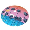 thumbnail image 2 of Kll 48" Christmas Tree Skirt Beach With Palm Trees Xmas Tree Skirts Mat For New Year Xmas Holiday Party Indoor Outdoor Home Decoration, 2 of 9
