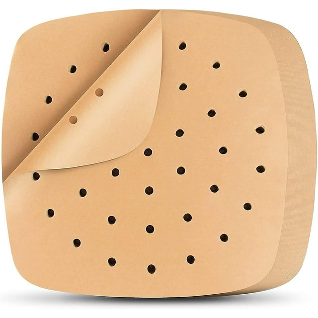 Jinsinto Air Fryer Parchment Paper Liners, 200pcs Square Air Fryer Liners, 8.5 Inch Perforated Parchment Paper