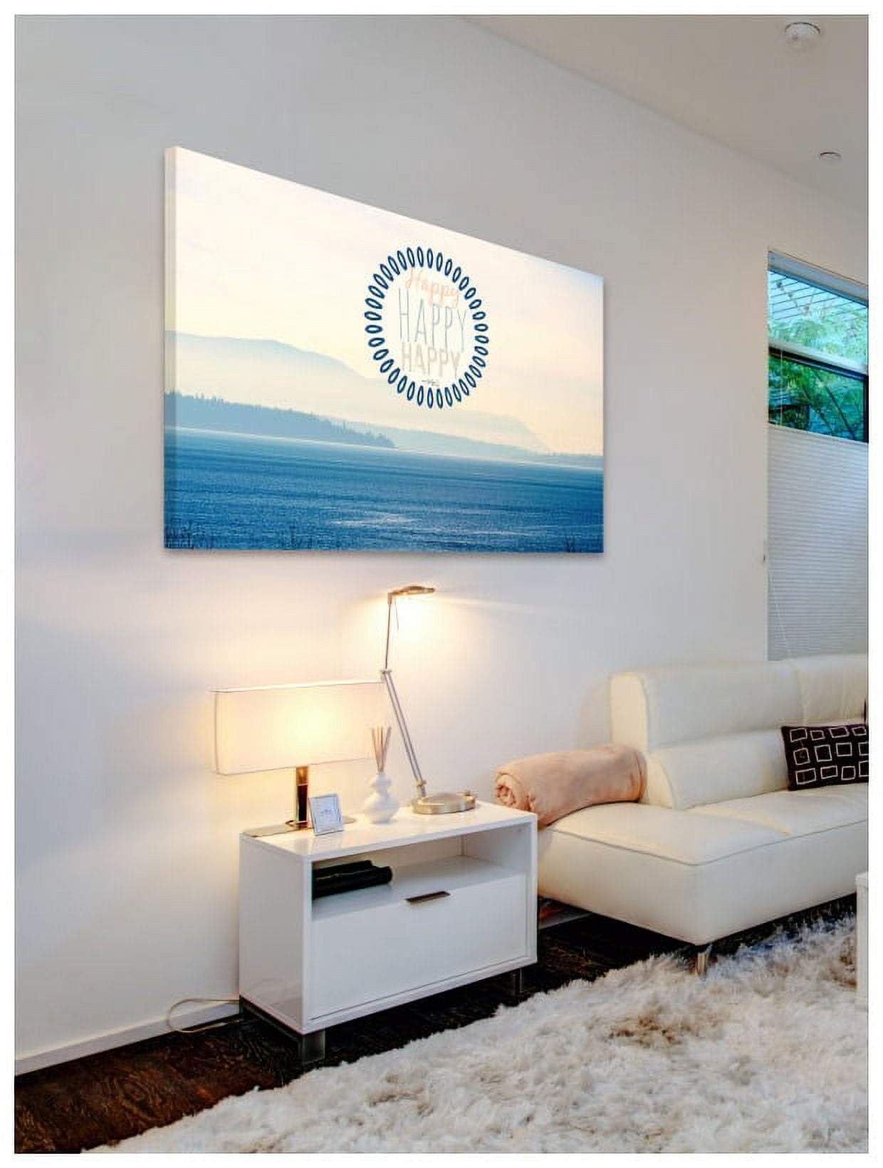 "Happy Text" Painting Print on Wrapped Canvas