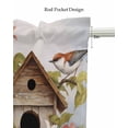 thumbnail image 5 of Birdhouse Linen Curtain Valance for Bedroom/Bathroom/Kitchen/Office/Living/Dining Room Window,Farmhouse Leaves Country Vintage Animal Rod Pocket Topper Decorative Cafe Drapes Panel 42"x12", 5 of 6