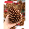 thumbnail image 1 of 9-10cm 6pcs Natural Pine Cones, Large Pinecone,Natural Pinecone Ornaments Big Pinecones for Autumn and Winter Decor, 1 of 5