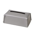 thumbnail image 1 of Funda moderna para caja de pañuelos, piel sintética gris, cosida a mano, 1 of 2