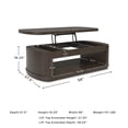 thumbnail image 3 of Signature Design by Ashley Furniture Korestone Dark Brown Lift-Top Coffee Table, 3 of 10