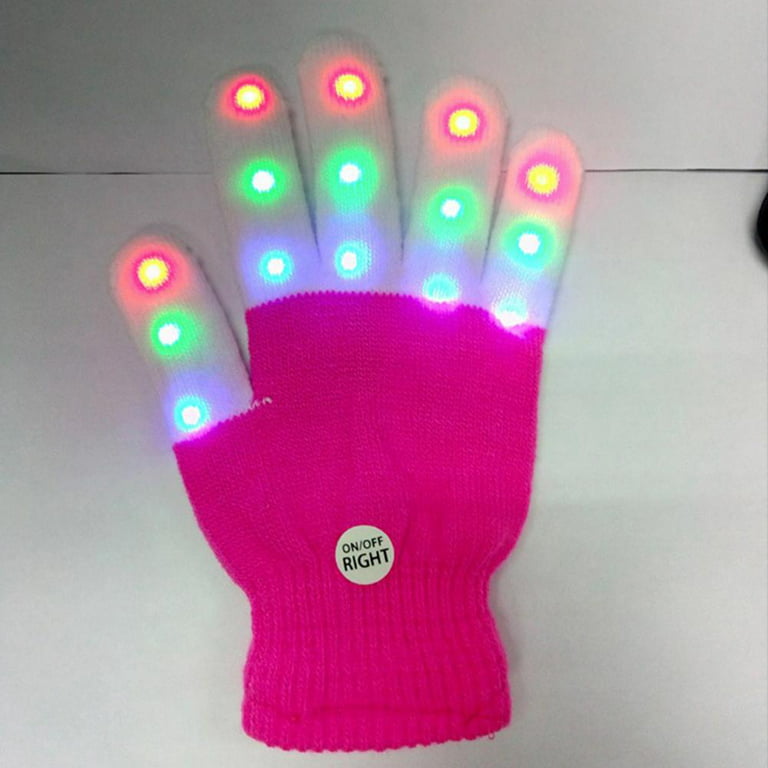 ZenBath LED Gloves, Light Up Gloves Finger Lights 3 Colors 6 Modes Flashing  LED Warm Gloves Colorful Flashing Gloves Kids Toys for Christmas Halloween  Party Favors,Gifts (kid-1pair) 