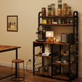 thumbnail image 4 of GloryStar Baker Rack with Power Outlet - Microwave Stand with Storage, Industrial Microwave Stand, Kitchen Buffet Table with Large Storage, 6-Tier Kitchen Storage Rack, 4 of 8