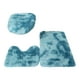 thumbnail image 3 of Juego de 3 alfombrillas de baño suaves y acogedoras con tapa de inodoro absorbente. azul oscuro, 3 of 9