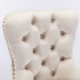 thumbnail image 4 of MIKIBAMA Set of 2 Beige Tufted Velvet Swivel Bar Stools, Adjustable 27-35 Inch Height Gold Leg Barstools with Back for Kitchen Island, 4 of 7