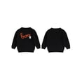 thumbnail image 3 of Aojekbee Toddler Girls Boys Sweater Halloween Clothes Pumpkin Ghost Spider Letter Embroidered Long Sleeve Kids Pullovers Fall Tops, 3 of 10