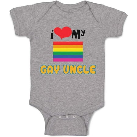 

Cute Rascals Custom Baby Bodysuit I Love My Gay Uncle with Flag A Cotton Boy & Girl Clothes