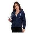 thumbnail image 1 of SUDADERA PELUCHE FELPA DAMA INVIERNO CHAMARRA AZUL MARINO, 1 of 3
