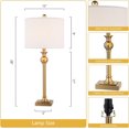thumbnail image 4 of Maxax 28" Traditional Table Lamps Set of 2, Gold Bedside Nightstand Lamps with USB Charging Port for Living Room, Bedroom, 4 of 7