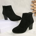 thumbnail image 4 of Women's Ankle Boots Chunky Low Heel Chelsea Booties Comfortable Casual Fall Winter Slip on Elastic Fall Short Work Boots, 4 of 8
